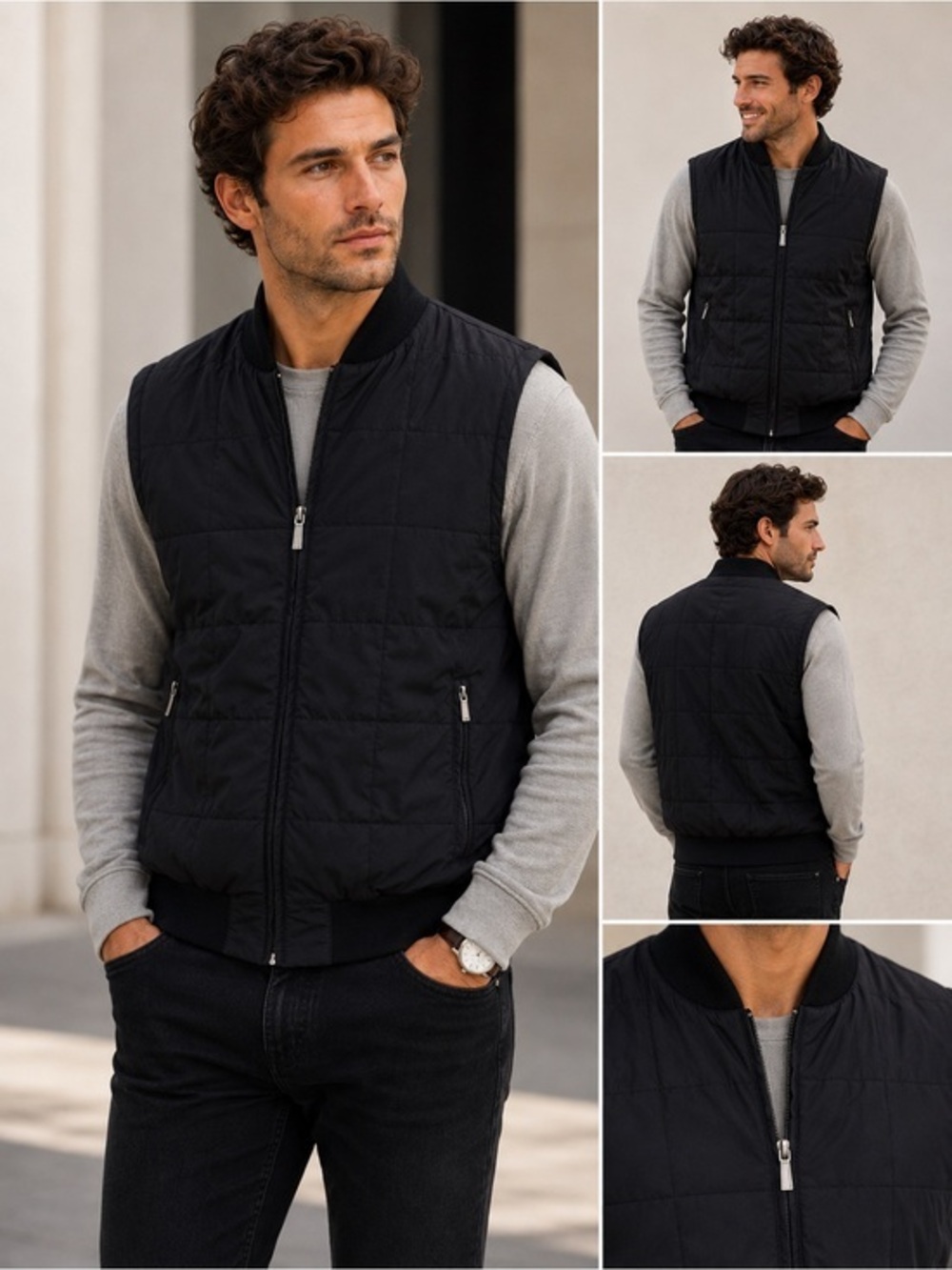 Michael Kors Black Quilted Puffer Vest Lightweight L Men Gorpcore Luxury Casual